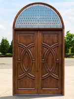 Exterior Double Doors with Arched transom
